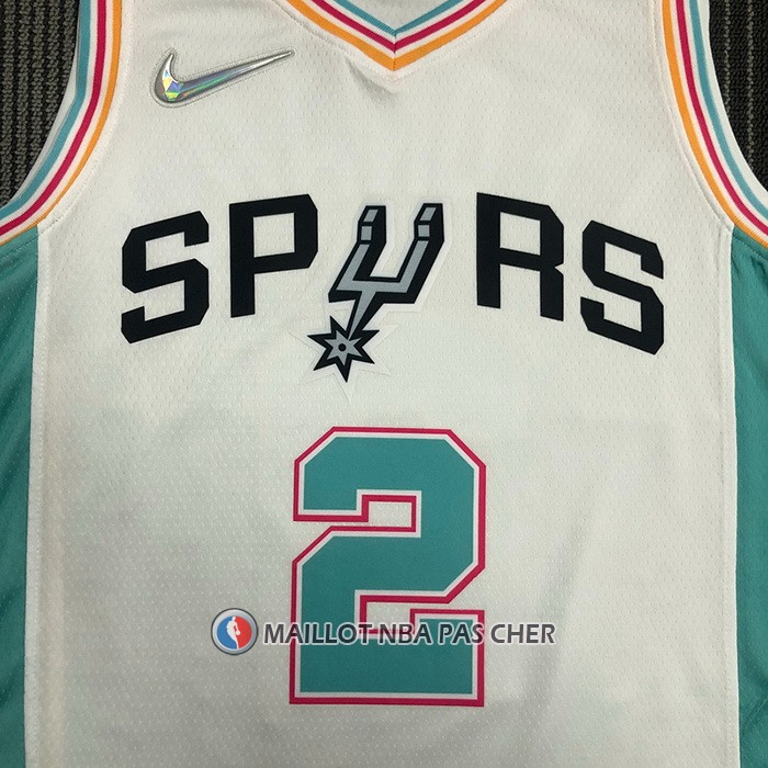 Maillot San Antonio Spurs Kawhi Leonard NO 2 Ville 2021-22 Blanc